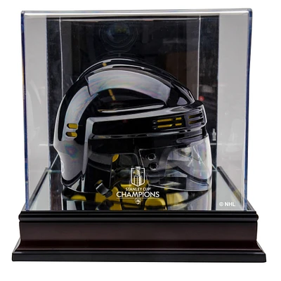  Florida Panthers  2024 Stanley Cup Champions Mahogany Mini Helmet Logo Display Case