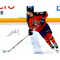 Aaron Ekblad Florida Panthers Autographed 16" x 20" Red Jersey Skating Photograph