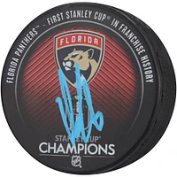 Aleksander Barkov Florida Panthers Autographed 2024 Stanley Cup Champions Hockey Puck 
