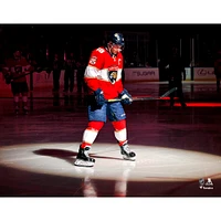 Aleksander Barkov Florida Panthers Unsigned Red Jersey Pregame Spotlight Photograph