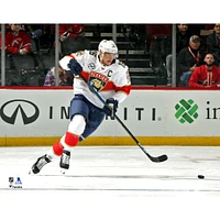 Aleksander Barkov Florida Panthers Unsigned White Jersey Skating Photograph