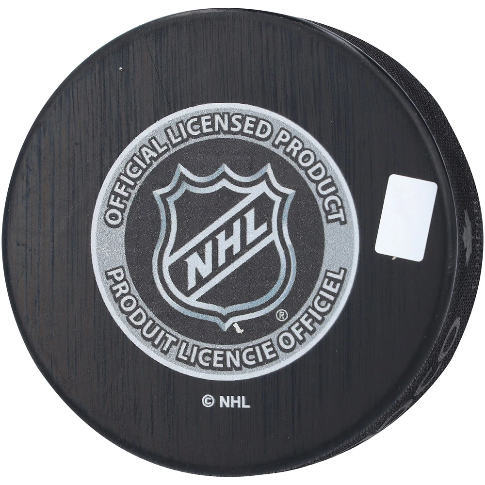 Rondelle de hockey autographiée par Carter Verhaeghe des Panthers de la Floride lors du repêchage de la LNH 2013 avec l'inscription « #82 Pick »