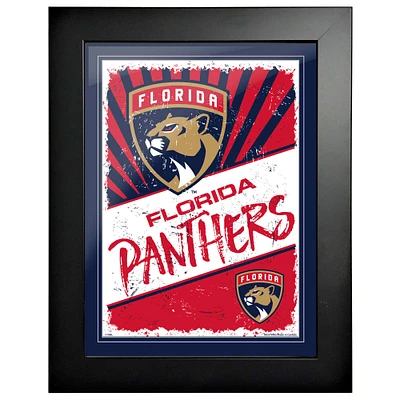 Panthers de la Floride - Art encadré d'impression classique 12'' x 16''