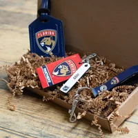 Panthers de la Floride - Coffret cadeau trois pièces en cuir avec étiquette personnalisée
