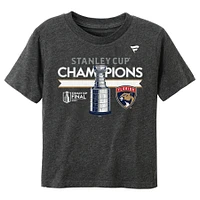 Infant Fanatics  Heather Charcoal Florida Panthers 2024 Stanley Cup Champions Locker Room T-Shirt