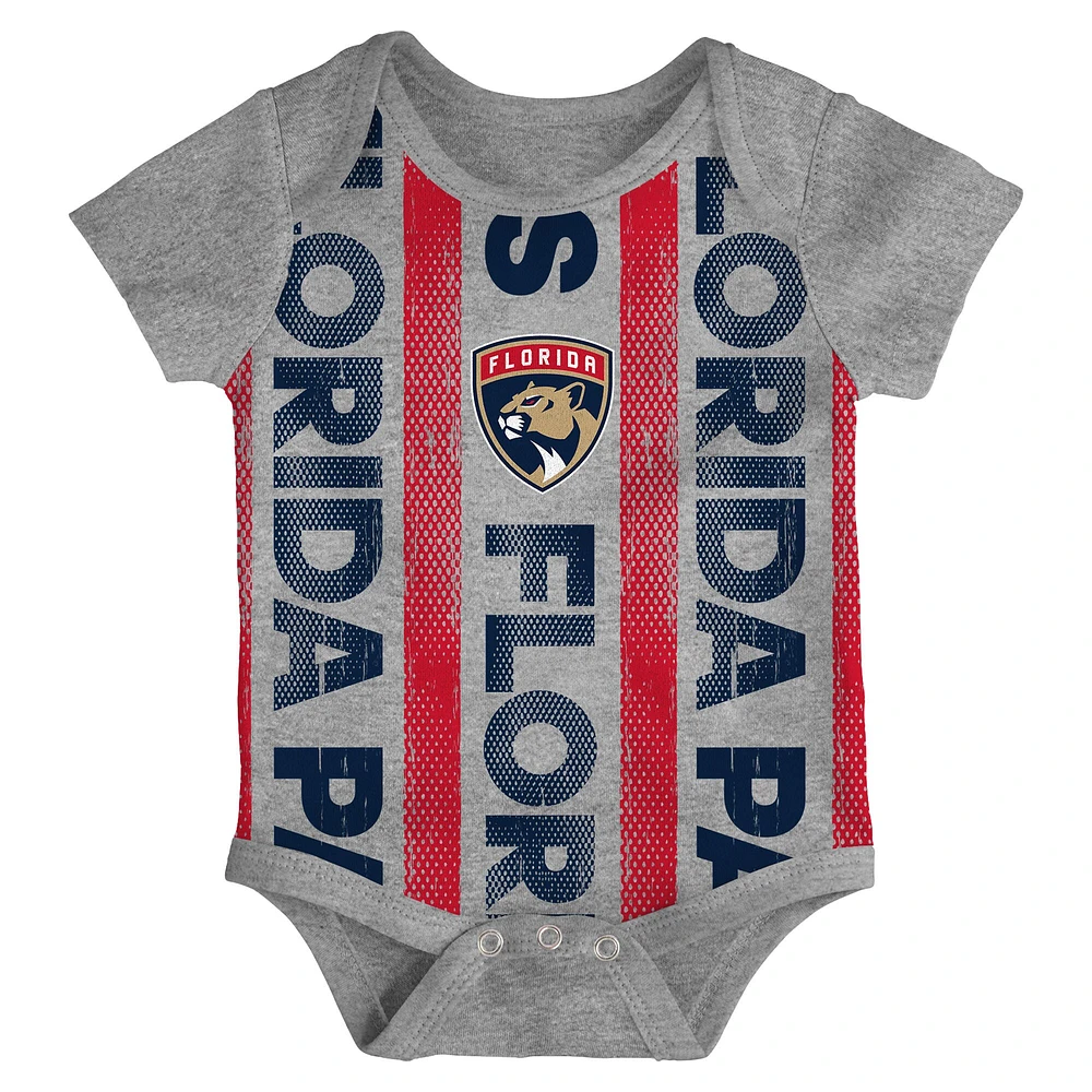Infant  Florida Panthers Loyal Buddies Three-Pack Bodysuit Set