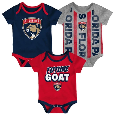 Infant  Florida Panthers Loyal Buddies Three-Pack Bodysuit Set