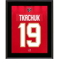 Plaque de joueur sublimée avec numéro de maillot des Panthers de la Floride de Matthew Tkachuk 10,5" x 13"