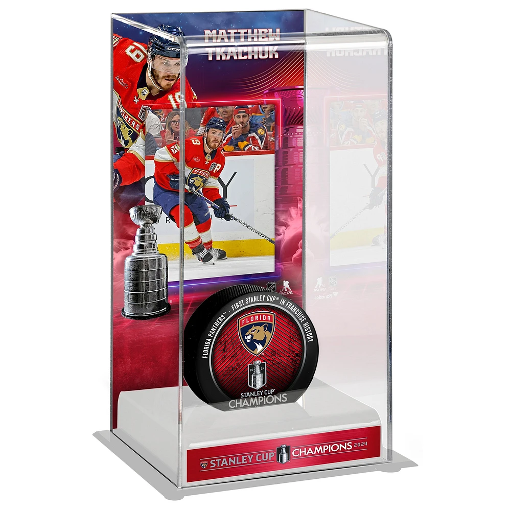 Matthew Tkachuk Florida Panthers 2024 Stanley Cup Champions Logo Deluxe Tall Hockey Puck Case