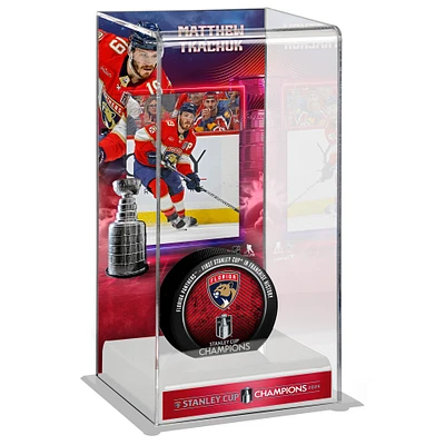 Matthew Tkachuk Florida Panthers  2024 Stanley Cup Champions Logo Deluxe Tall Hockey Puck Case