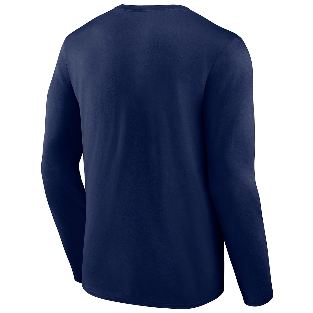 T-shirt à manches longues pour homme Fanatics bleu marine Florida Panthers