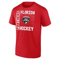 T-shirt à panneaux répétés des Panthers de la Floride pour hommes Fanatics Red