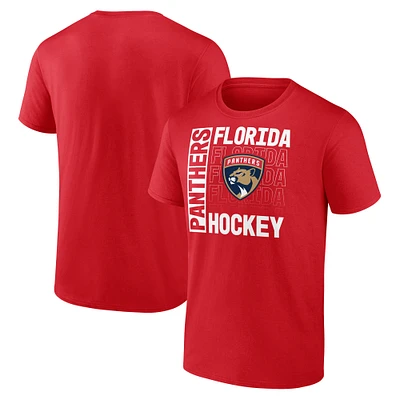 T-shirt à panneaux répétés des Panthers de la Floride pour hommes Fanatics Red