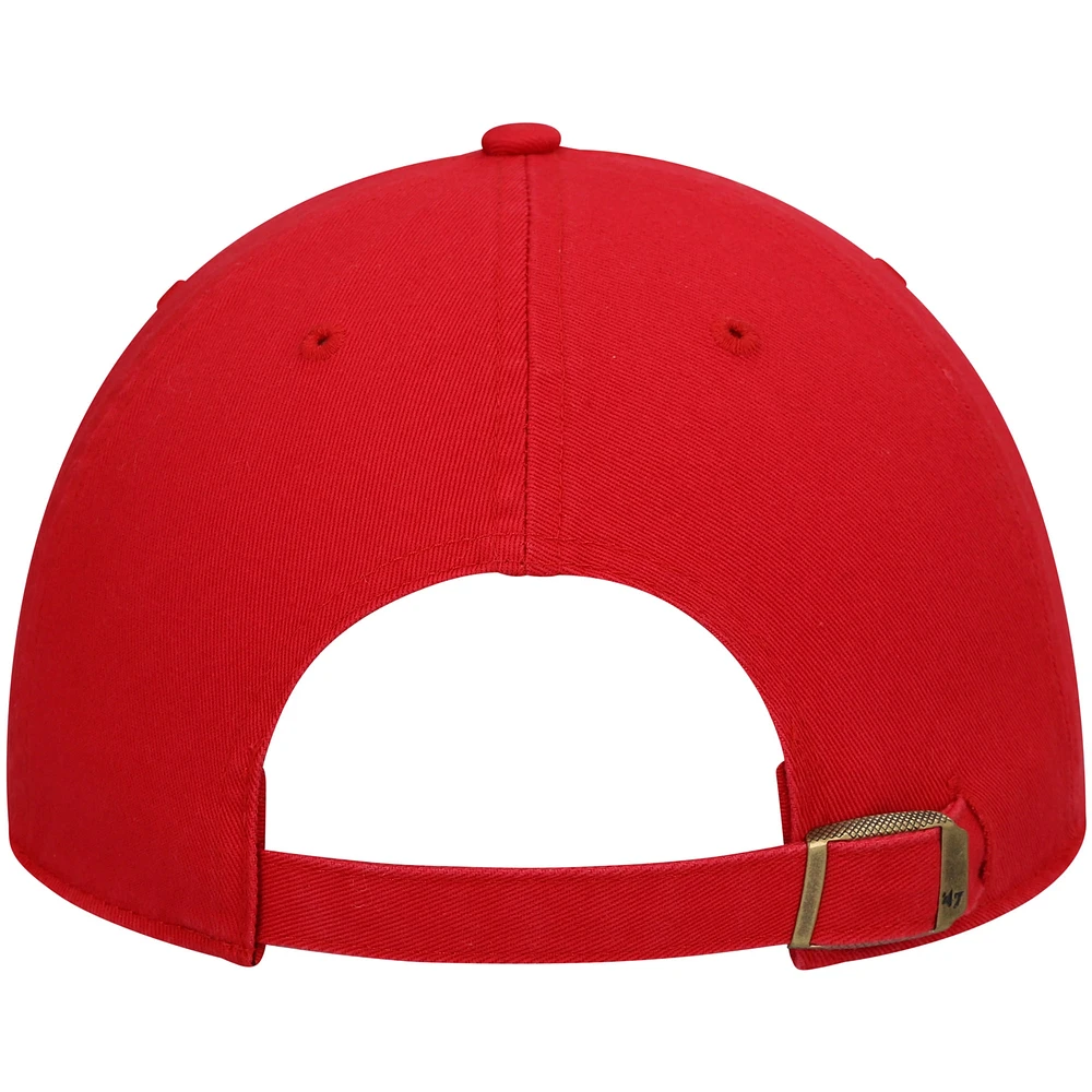 Men's '47 Red Florida Panthers Logo Clean Up Adjustable Hat
