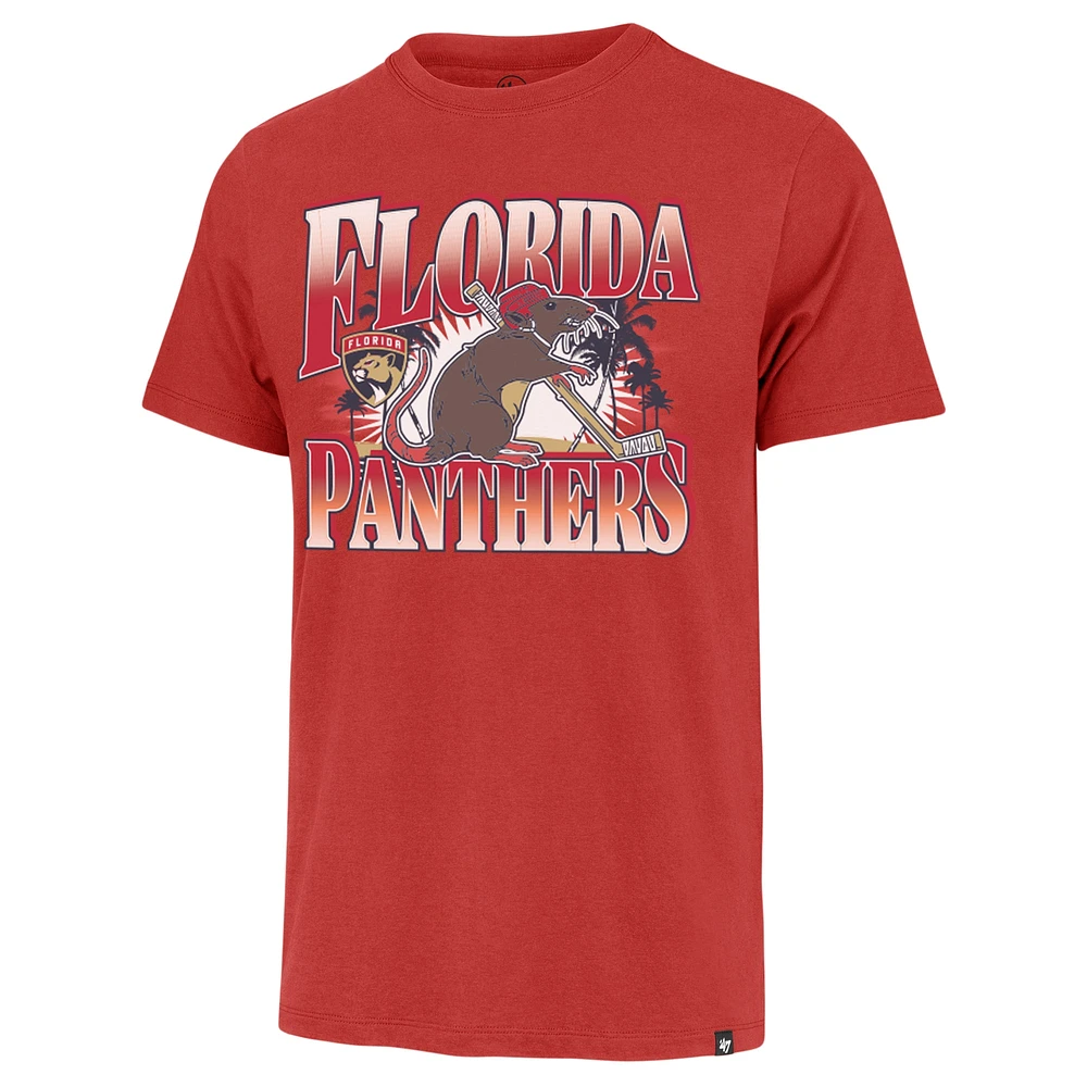 Men's '47 Red Florida Panthers Rat Franklin T-Shirt