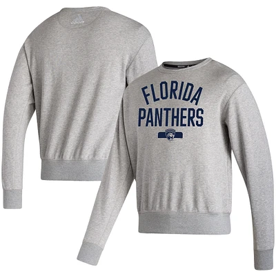 Sweat-shirt à enfiler vintage des Panthers de la Floride adidas gris chiné pour homme