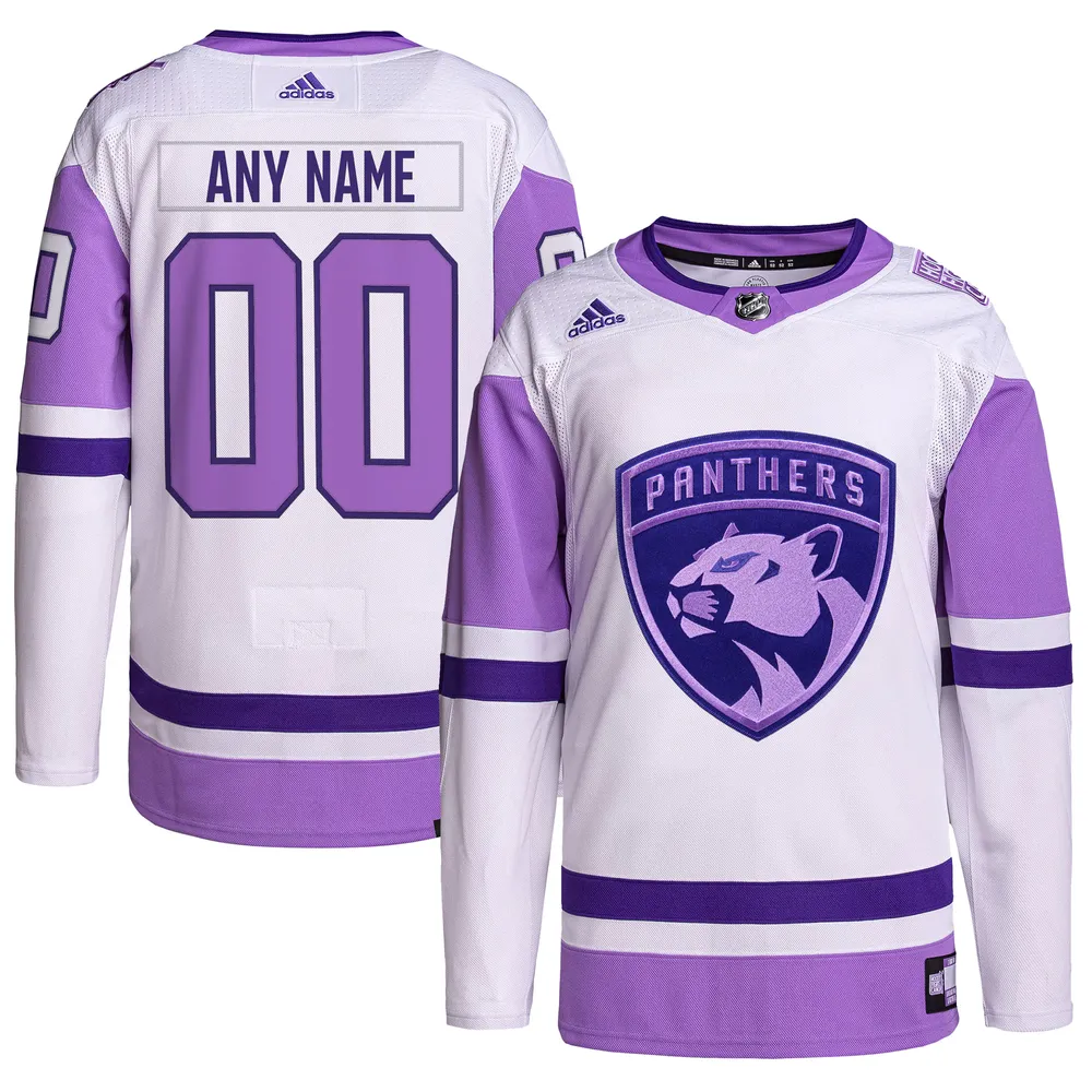 werknemer vermomming gezantschap Lids Florida Panthers adidas Hockey Fights Cancer Primegreen Authentic  Custom Jersey - White/Purple | Brazos Mall
