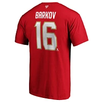 Men's Aleksander Barkov Red Florida Panthers Team Authentic Stack Name & Number T-Shirt