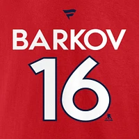 Men's Fanatics Aleksander Barkov Red Florida Panthers 2024 Stanley Cup Champions Authentic Pro Name & Number T-Shirt