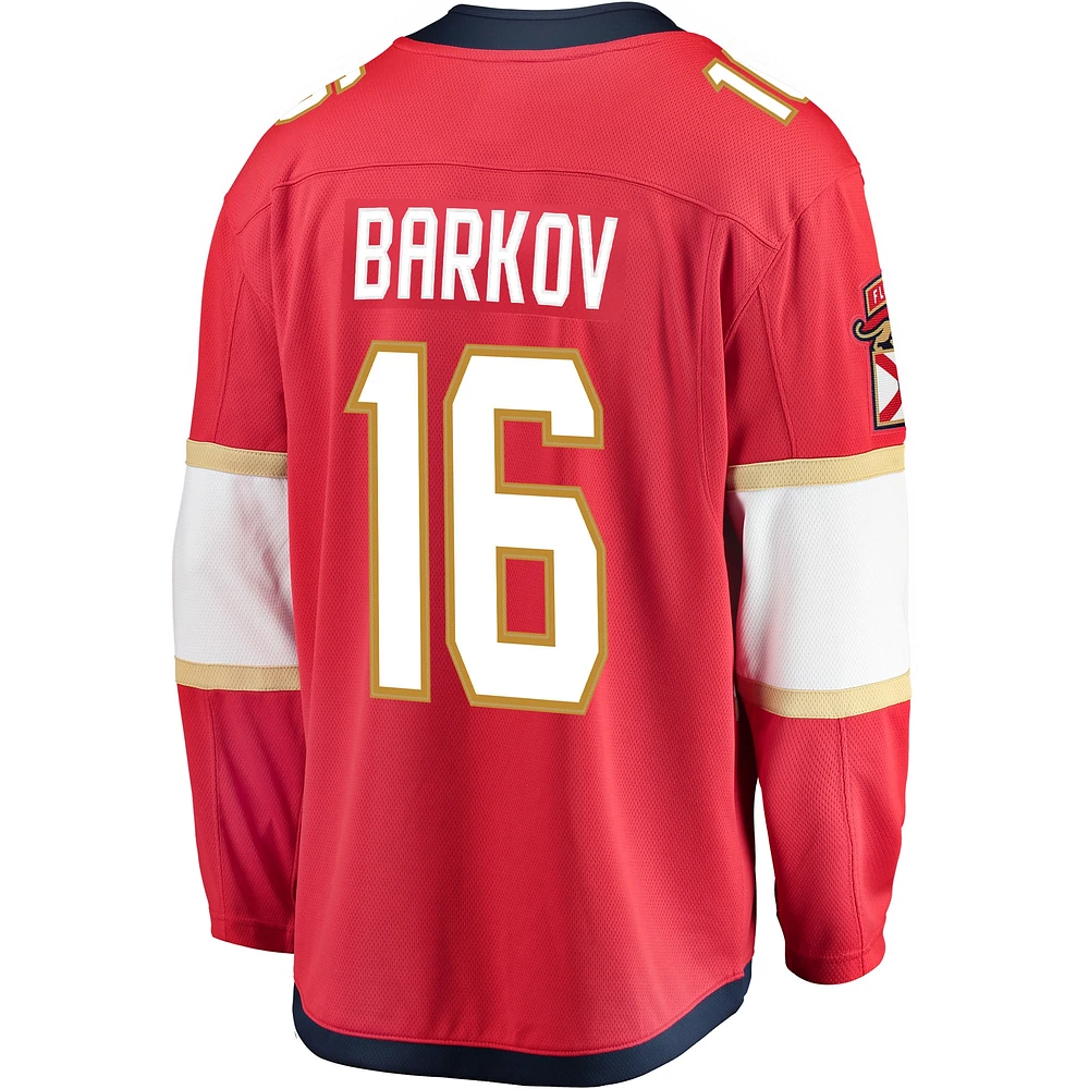 Fanatics pour hommes Aleksander Barkov Rouge Florida Panthers Captain Patch Home Breakaway Maillot