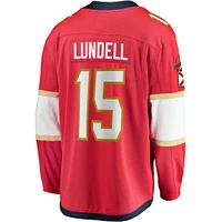 Men's Fanatics Anton Lundell Red Florida Panthers Home Breakaway Player Jersey