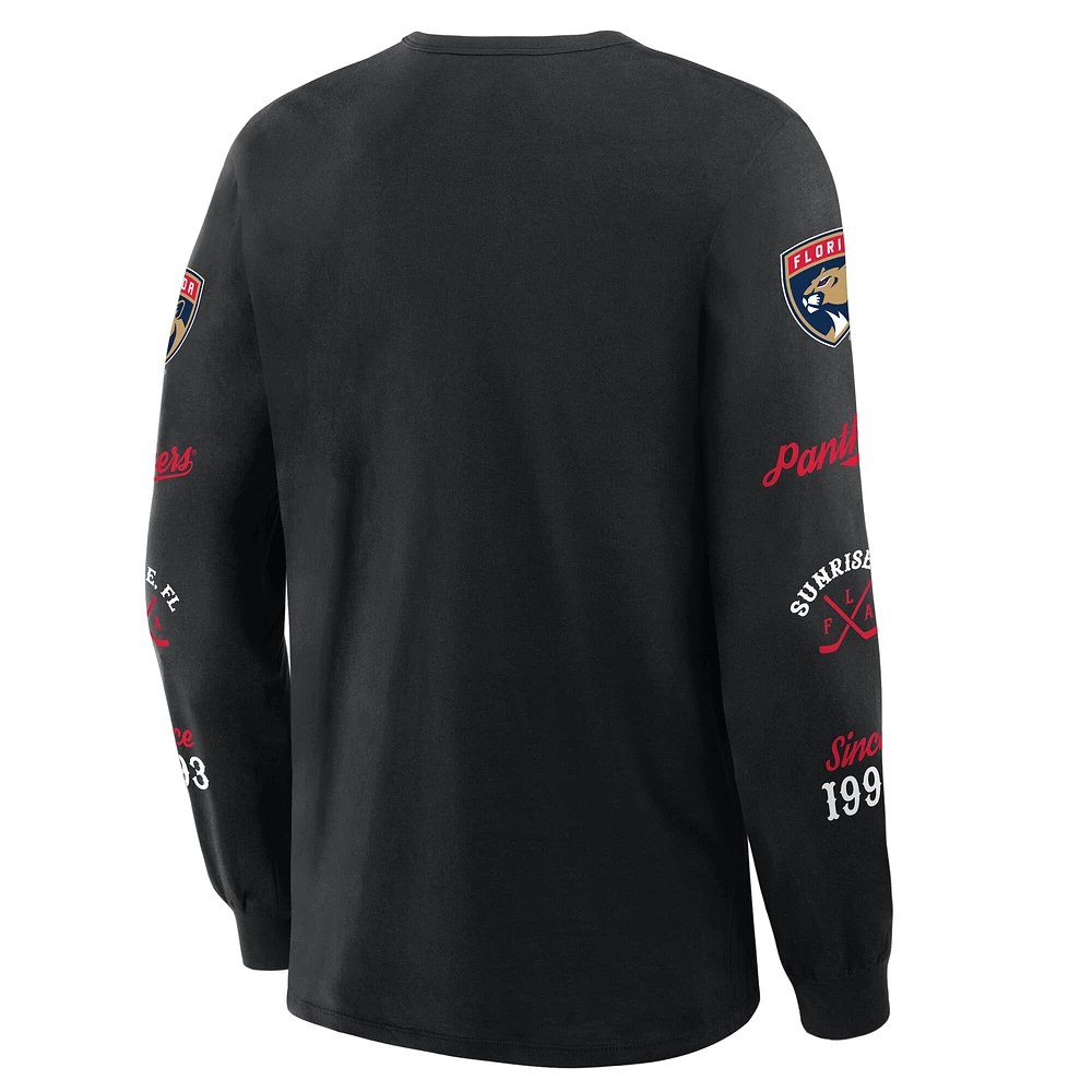 Men's Fanatics Black Florida Panthers Boxed Legacy Long Sleeve T-Shirt