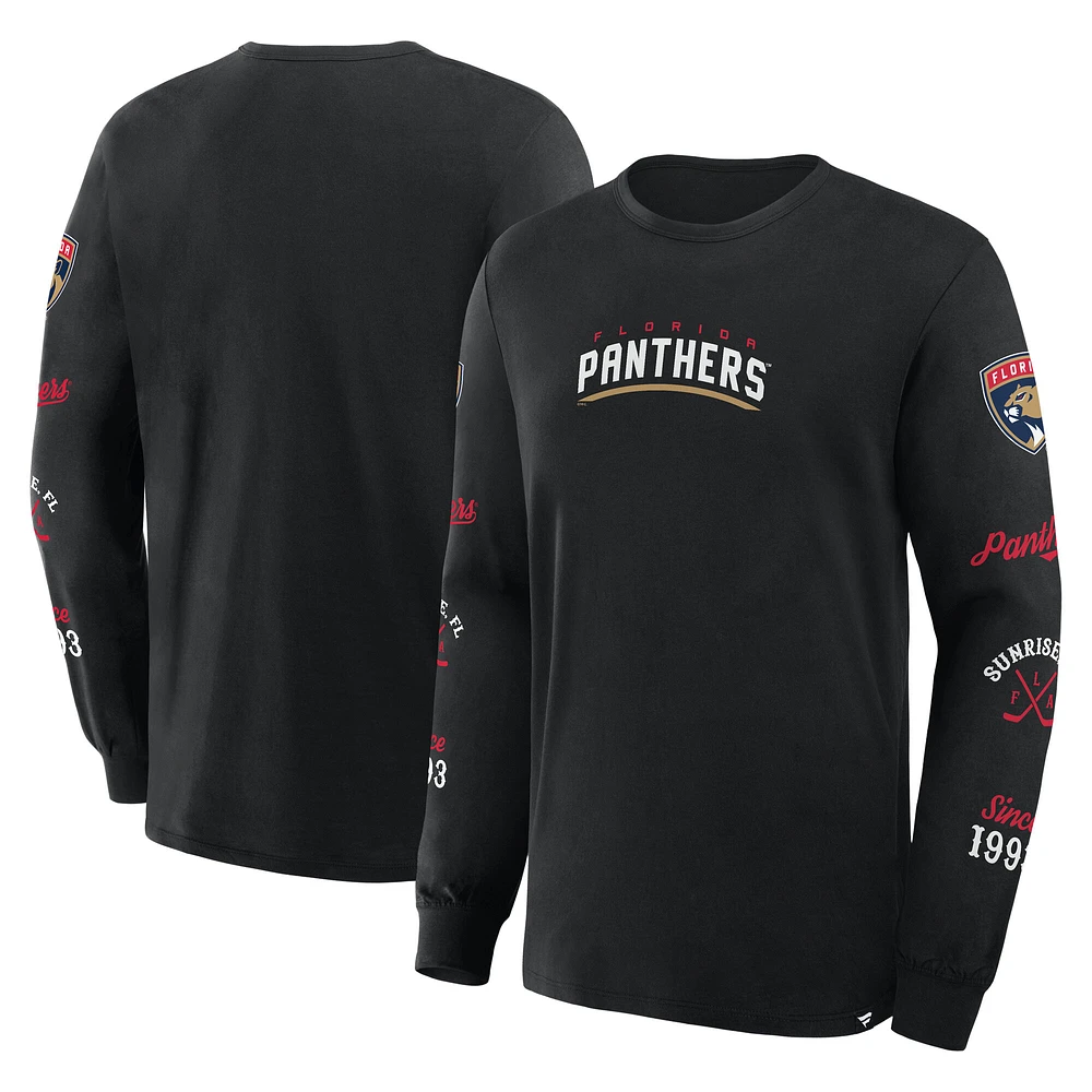 Men's Fanatics Black Florida Panthers Boxed Legacy Long Sleeve T-Shirt