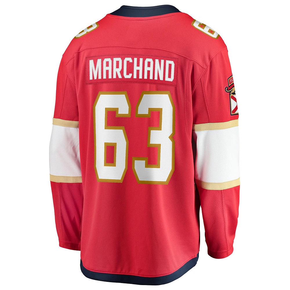 Maillot rouge à domicile Breakaway des Panthers de la Floride Brad Marchand Fanatics pour hommes