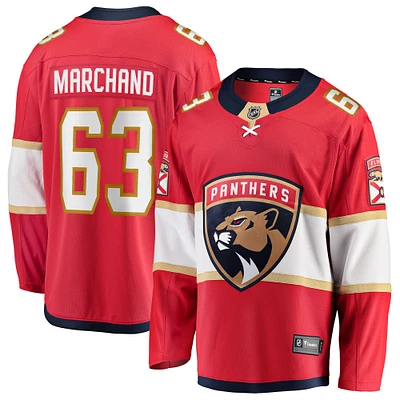 Maillot rouge à domicile Breakaway des Panthers de la Floride Brad Marchand Fanatics pour hommes