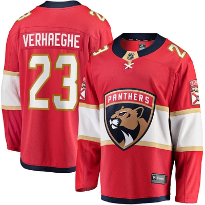 Maillot d'évasion à domicile des Fanatics Carter Verhaeghe Panthers de la Floride, rouge, pour hommes