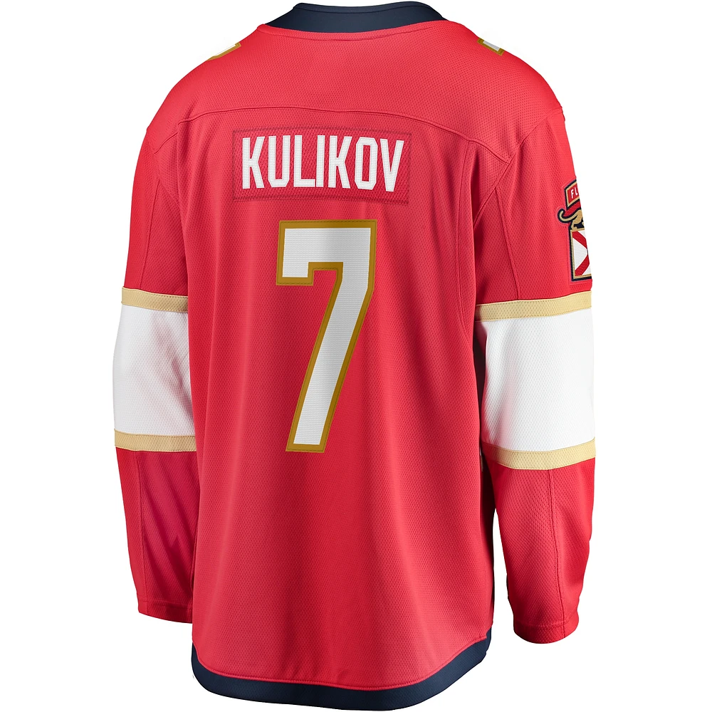 Maillot de joueur rouge Premier Breakaway des Panthers la Floride Fanatics Dmitry Kulikov pour hommes