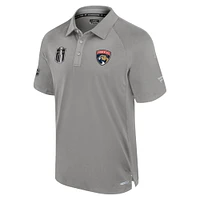 Men's Fanatics  Gray Florida Panthers 2024 Stanley Cup Final Authentic Pro Polo