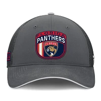 Casquette ajustable pour homme Fanatics Florida Panthers Authentic Pro Home Ice Trucker grise