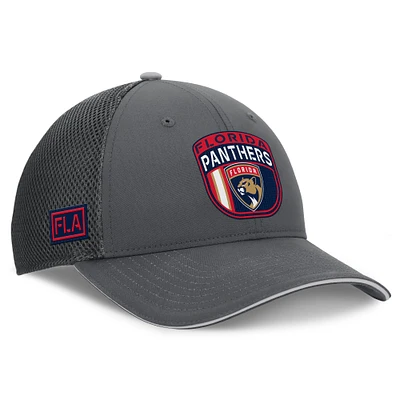 Casquette ajustable pour homme Fanatics Florida Panthers Authentic Pro Home Ice Trucker grise