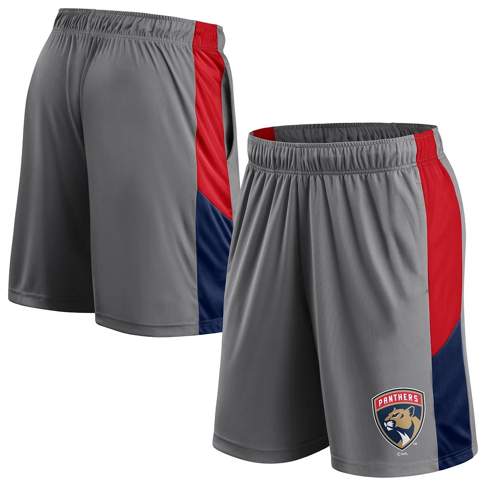 Short gris avec logo principal des Panthers de la Floride Fanatics pour hommes