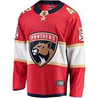 Fanatics pour hommes Gustav Forsling Rouge Florida Panthers Maillot de joueur échappé à domicile