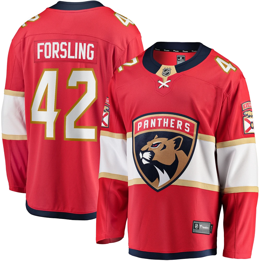 Men's Fanatics Gustav Forsling Red Florida Panthers Home Breakaway Player Jersey