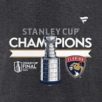 Men's Fanatics  Heather Charcoal Florida Panthers 2024 Stanley Cup Champions Locker Room Big & Tall T-Shirt