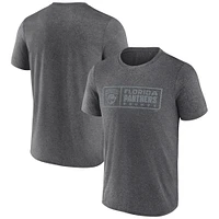 Men's Fanatics  Heather Charcoal Florida Panthers Black Ice Synthetic T-Shirt