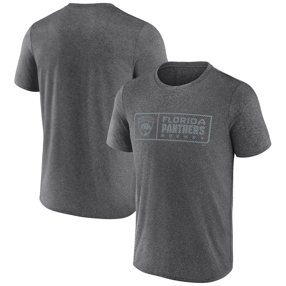 Men's Fanatics Heather Charcoal Florida Panthers Black Ice Synthetic T-Shirt