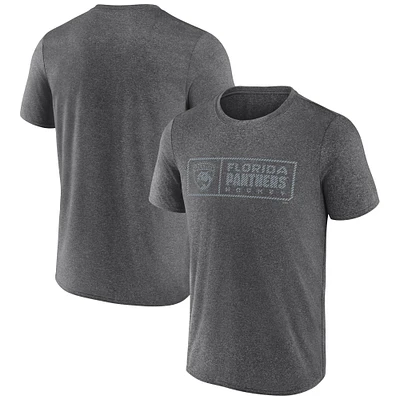 Men's Fanatics  Heather Charcoal Florida Panthers Black Ice Synthetic T-Shirt