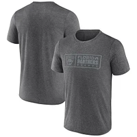 Men's Fanatics  Heather Charcoal Florida Panthers Black Ice Synthetic T-Shirt