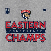 Fanatics Heather Grey pour hommes Florida Panthers 2024 Champions de la Conférence l'Est T-shirt des vestiaires grands et hauts