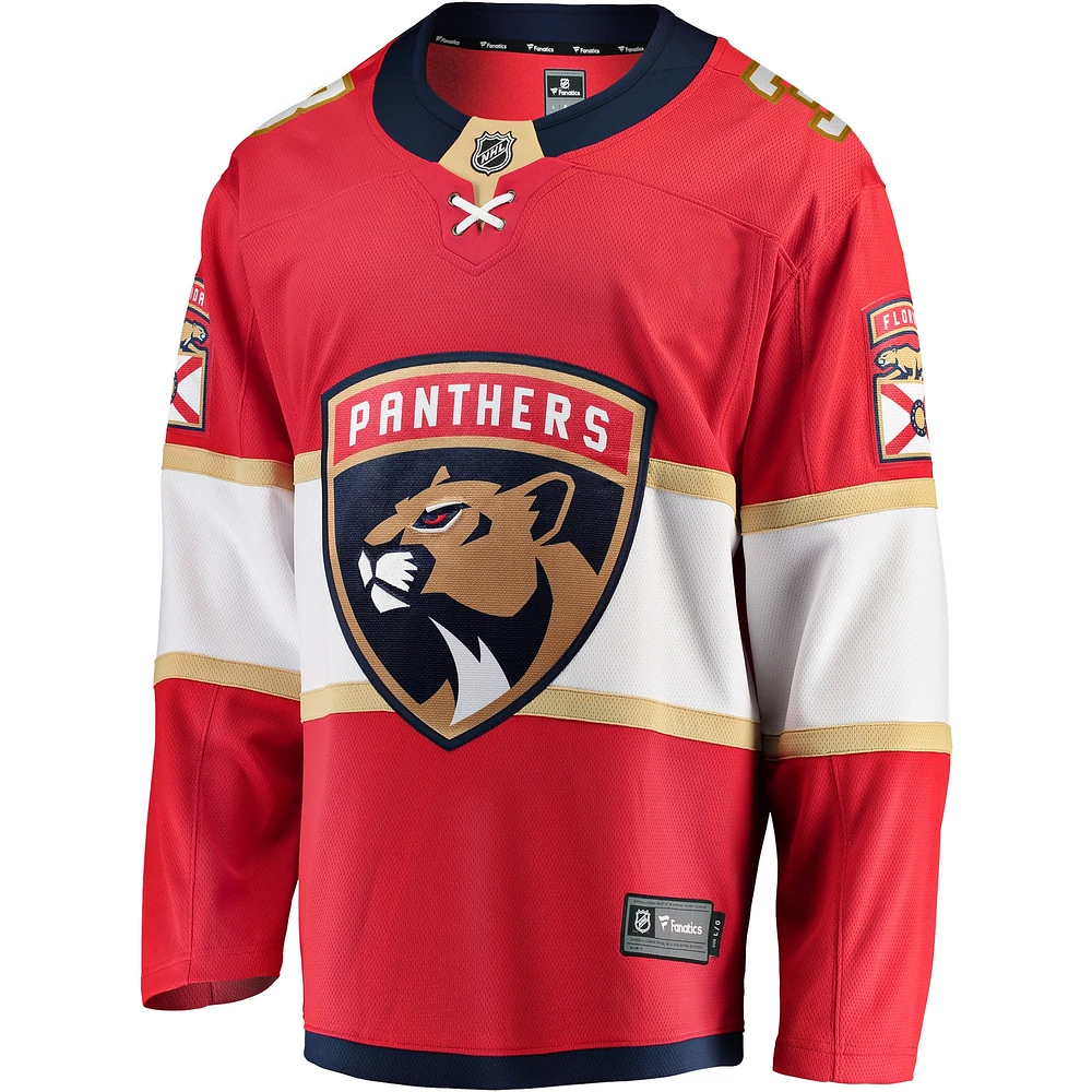 Maillot de joueur échappé l'équipe à domicile Fanatics Matt Kiersted rouge des Panthers la Floride pour hommes