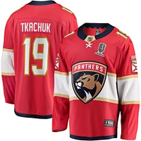 Fanatiques pour hommes Matthew Tkachuk Rouge Florida Panthers Domicile 2024 Champions de la Coupe Stanley Maillot joueur échappé