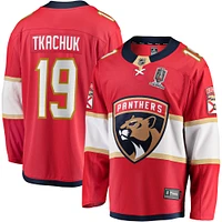 Fanatiques pour hommes Matthew Tkachuk Rouge Florida Panthers Domicile 2024 Champions de la Coupe Stanley Maillot joueur échappé