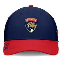 Casquette Fanatics Authentic Pro Rink Flex bleu marine/rouge pour homme des Florida Panthers