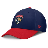 Casquette Fanatics Authentic Pro Rink Flex bleu marine/rouge pour homme des Florida Panthers