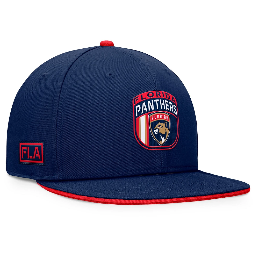 Casquette Snapback de repêchage de la LNH 2024 des Panthers de la Floride Fanatics pour hommes, bleu marine