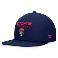 Casquette Snapback Pro Prime Authentic pour hommes de la marque Fanatics Navy Florida Panthers